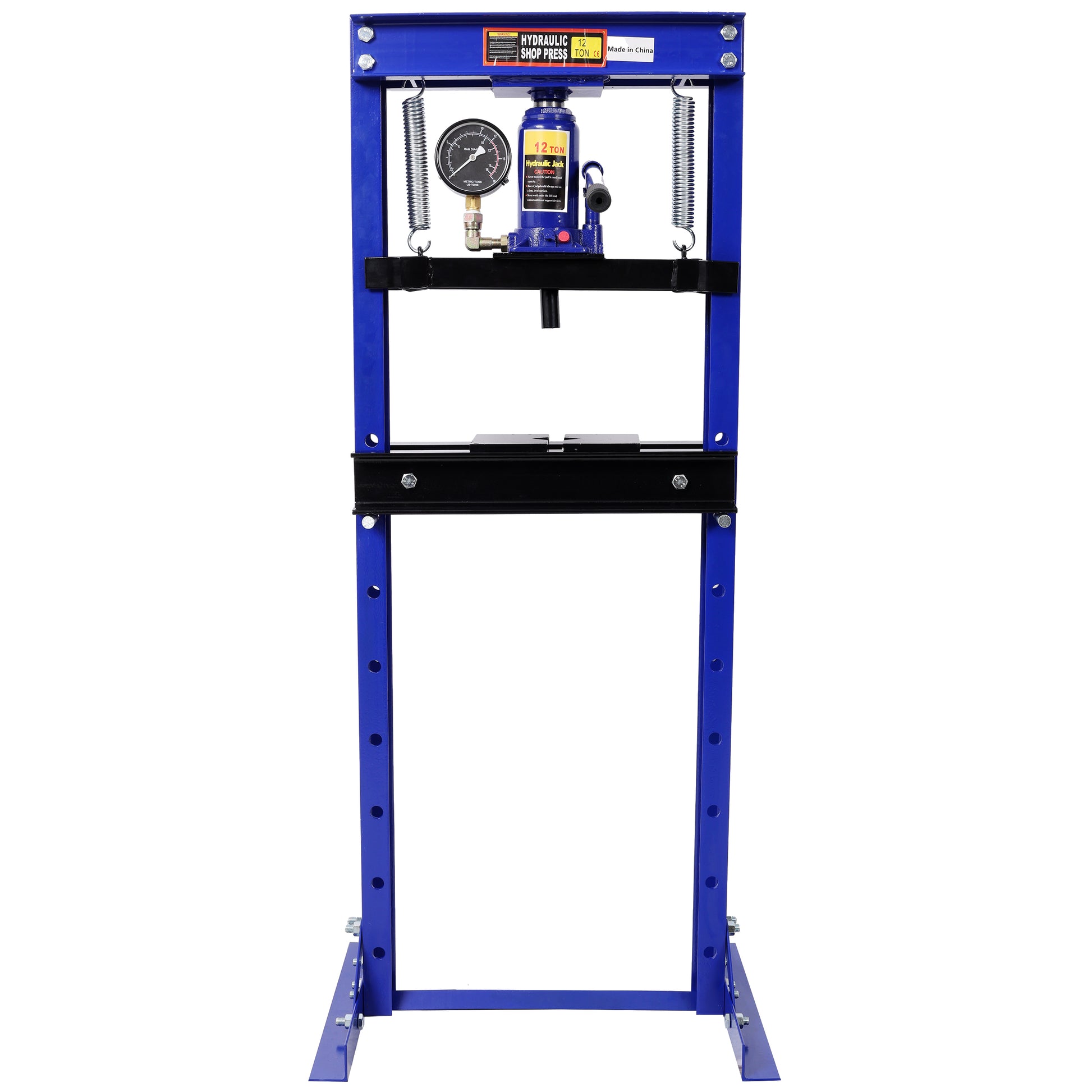12Ton Bottle Jack Shop Press with Gauge, Bend, Straighten, or Press Parts, Install Bearings, U-Joints, Bushings, Ball Joints, and Pulleys,Blue SolidRoot Buy Furniture USA