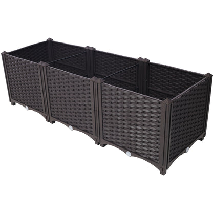 Deep Raised Garden Bed Plastic Planter Boxes for Vegetables Flowers Herbs and Succulents,Self-Watering Planter Box Raised Bed to Grow Flowers, Herbs & Vegetables, 47.2' L X 15.7' D X 14.7' H SolidRoot Buy Furniture USA