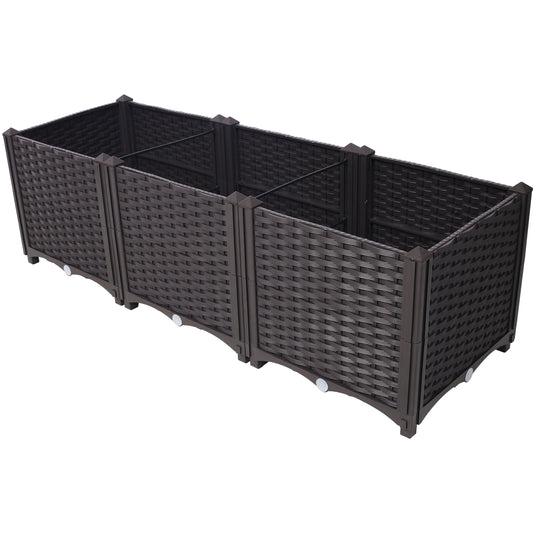 Deep Raised Garden Bed Plastic Planter Boxes for Vegetables Flowers Herbs and Succulents,Self-Watering Planter Box Raised Bed to Grow Flowers, Herbs & Vegetables, 47.2' L X 15.7' D X 14.7' H SolidRoot Buy Furniture USA