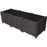 Deep Raised Garden Bed Plastic Planter Boxes for Vegetables Flowers Herbs and Succulents,Self-Watering Planter Box Raised Bed to Grow Flowers, Herbs & Vegetables, 47.2' L X 15.7' D X 14.7' H SolidRoot Buy Furniture USA