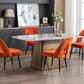 A&A Furniture,Akoya Collection Modern | Contemporary Velvet Upholstered Dining Chair with Nailheads and Gold Tipped Black Metal Legs, Orange，Set of 2 Livingsource