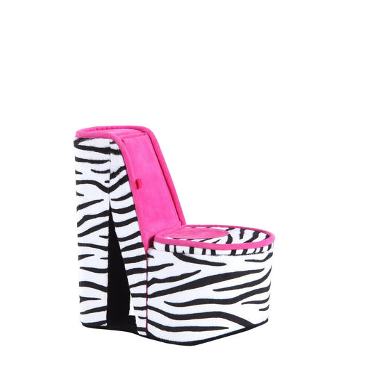 9" Tall Display Jewelry Box with Hidden Storage, High Heel Shoe Design, Zebra Print