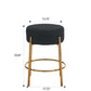 24" Tall, Round Bar Stools, Set of 2 - Contemporary upholstered dining stools for kitchens, coffee shops and bar stores - Includes sturdy hardware support legs Livingsource