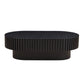 43.70 Inch Modern Handcraft Drum Coffee Table Oval Coffee Table for Living Room,Small Wooden Coffee Table with Sturdy Pedestal for Office,Black Livingsource