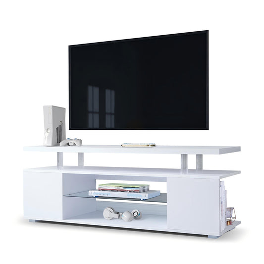 TV Stand for 60 Inch TV LED Gaming Entertainment Center Media Storage Console Table with Large Side Cabinet for Living Room( White) SolidRoot Buy Furniture USA
