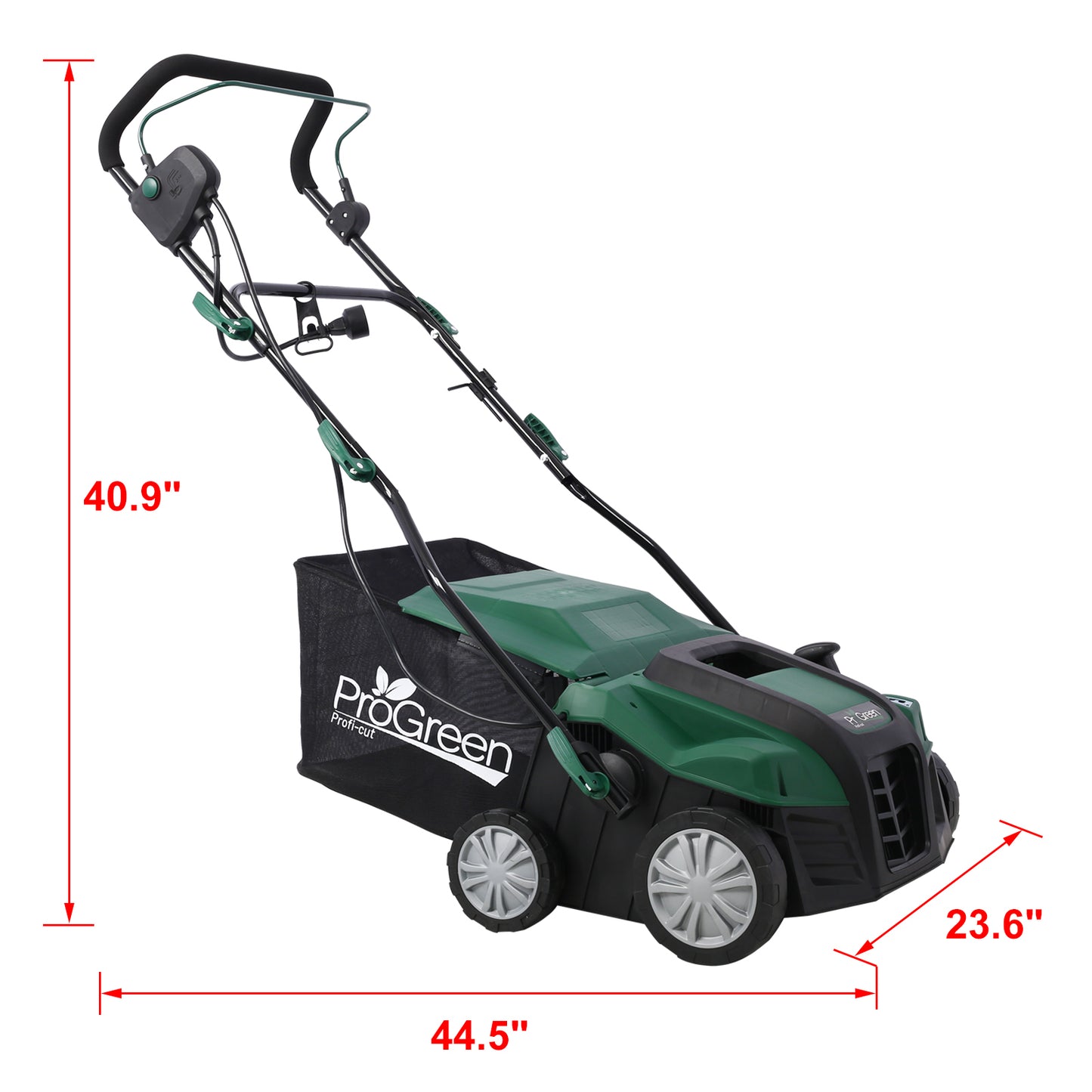 Garden Scarifier, 2-in-1 16INCH Dethatcher Scarifier,15 Amp Electric Lawn Dethatcher,Removable Collection Bag extra large 58QT