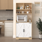 Pantry Cabinet with 2 Doors, 3-Tier Modern Kitchen Cabinet with Shelves, Freestanding Larder Cupboard, Kitchen Pantry Storage Cabinet for Kitchen, Dining Room Livingsource