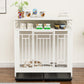 43.3 inch Dog Crate Furniture for Large Dogs,Wooden Dog Crate with Divider,Double Door Dog Kennel with Three Drawers Storages,Heavy Duty Dogs Decorative Pet House for Large Medium Dogs ,White - SolidRoot Buy Furniture USA