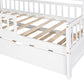 Wooden Twin Size House Bed with Trundle,Kids Bed with Shelf, White - SolidRoot Buy Furniture USA