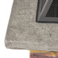 28" Concrete Wood Burning Outdoor Fire Pit Table with Lid - Stone Gray - SolidRoot Buy Furniture USA