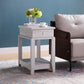 Chair Side End Table with One Drawer and Bottom Shelf, Accent Table White Oak Livingsource