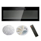 36 inch recessed ultra thin tempered glass front wall mounted electric fireplace with remote and multi color flame & emberbed, LED light heater Livingsource