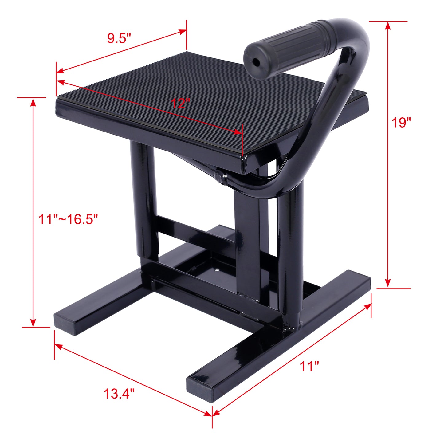 Motorcycle Dirt Bike Stands and Lifts Jack Stand Steel Lift 11"-16.5" Adjustable Height 330 LBS Load Capacity Heavy Duty Steel  Black