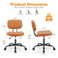 SWEETCRISPY PU Leather Low Back Task Chair Small Home Office Chair with Wheels - SolidRoot Buy Furniture USA