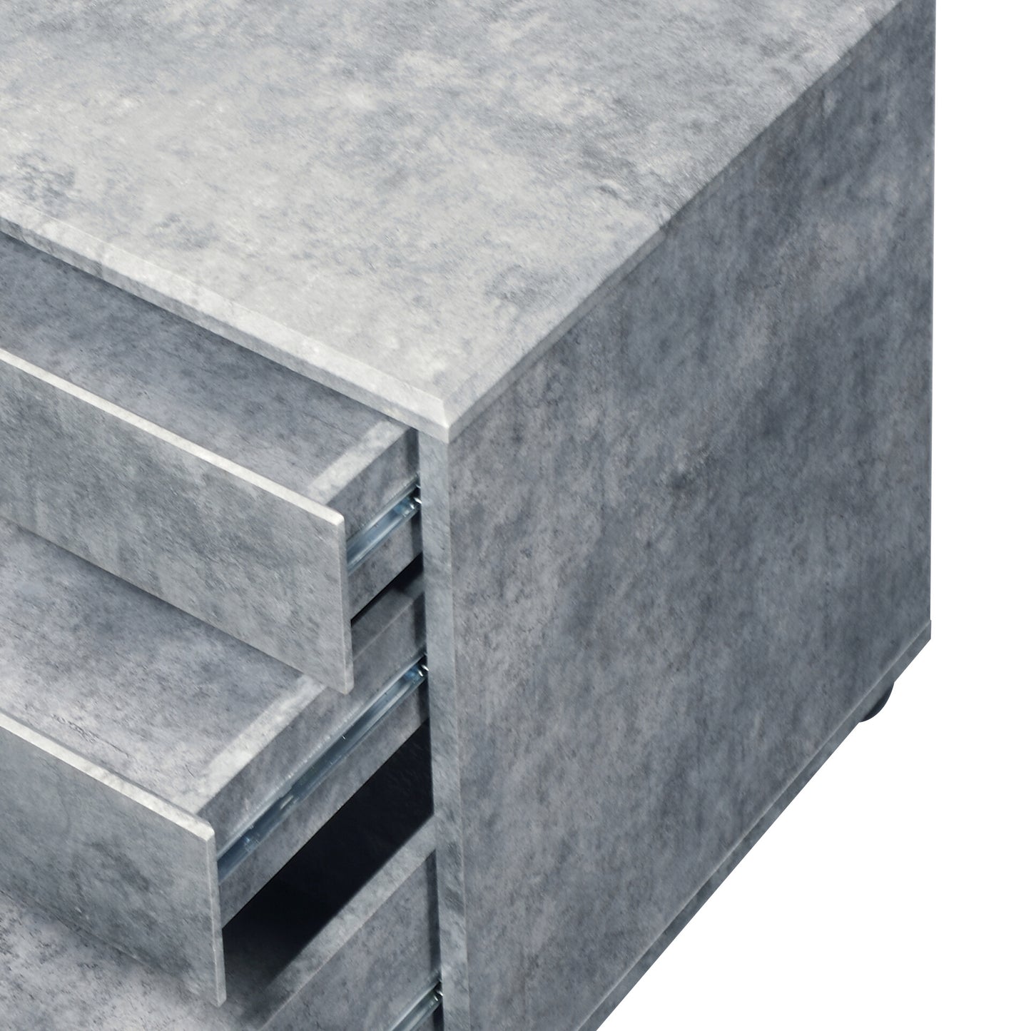 Jurgen Faux Concrete & Silver Finish File Cabinet