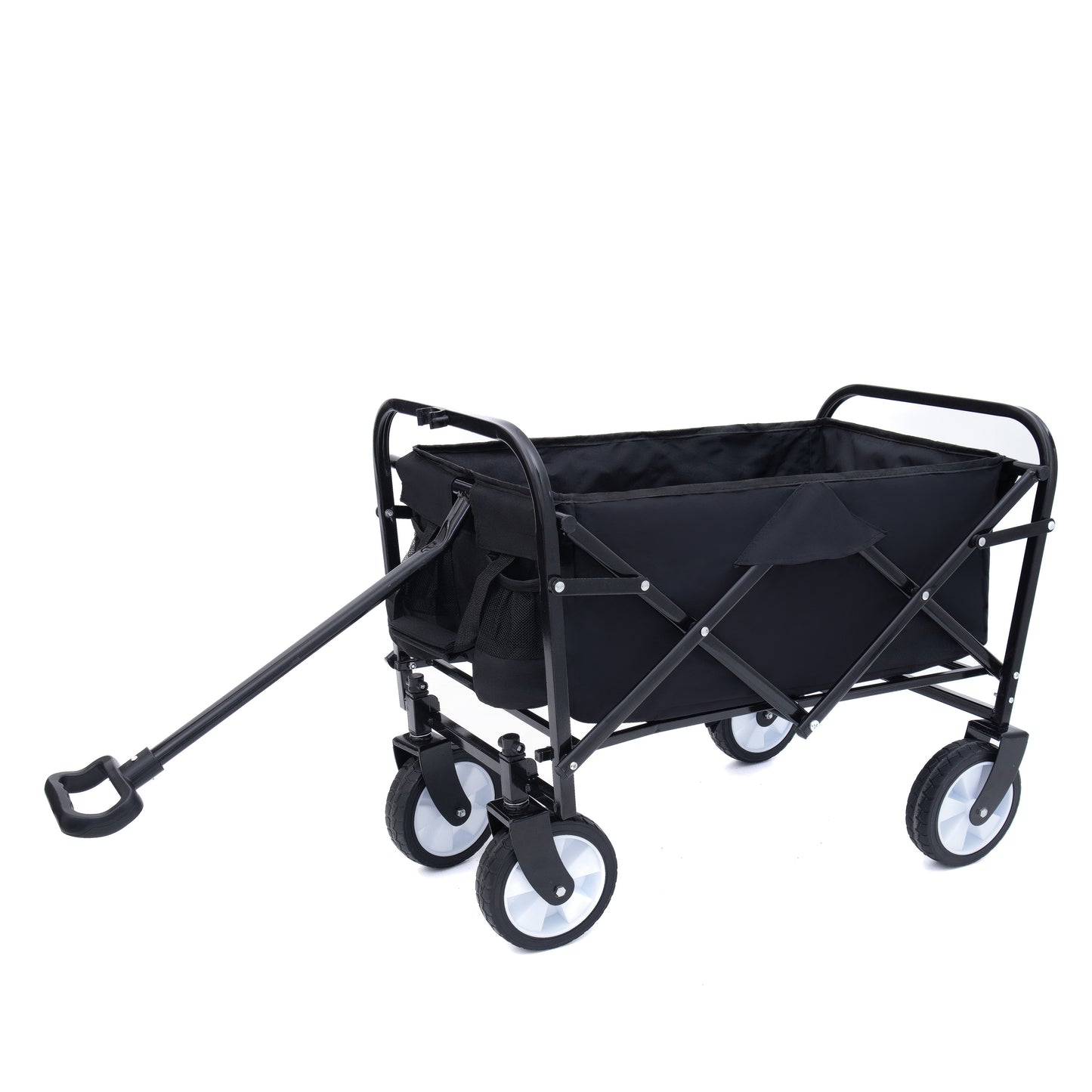 Minimeetall Multi-use Bag Collapsible Foldable Wagon Cart Beach Wagon Heavy Duty Utility Cart Utility Wagon Grocery Cart for for Camping ,3pcs  plastic Liner bag /Cover ,black