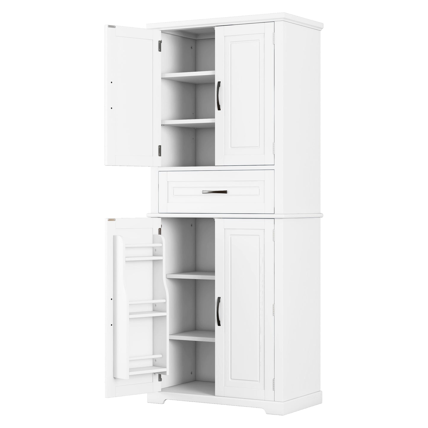 Bathroom Storage Cabinet with Multi-Functional Storage Space, Drawer with Slide Rails, Adjustable Shelf, White