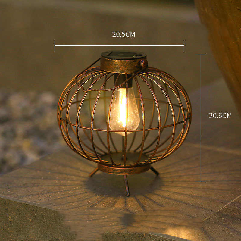 Vintage Iron Lantern for Solar Outdoor Patios