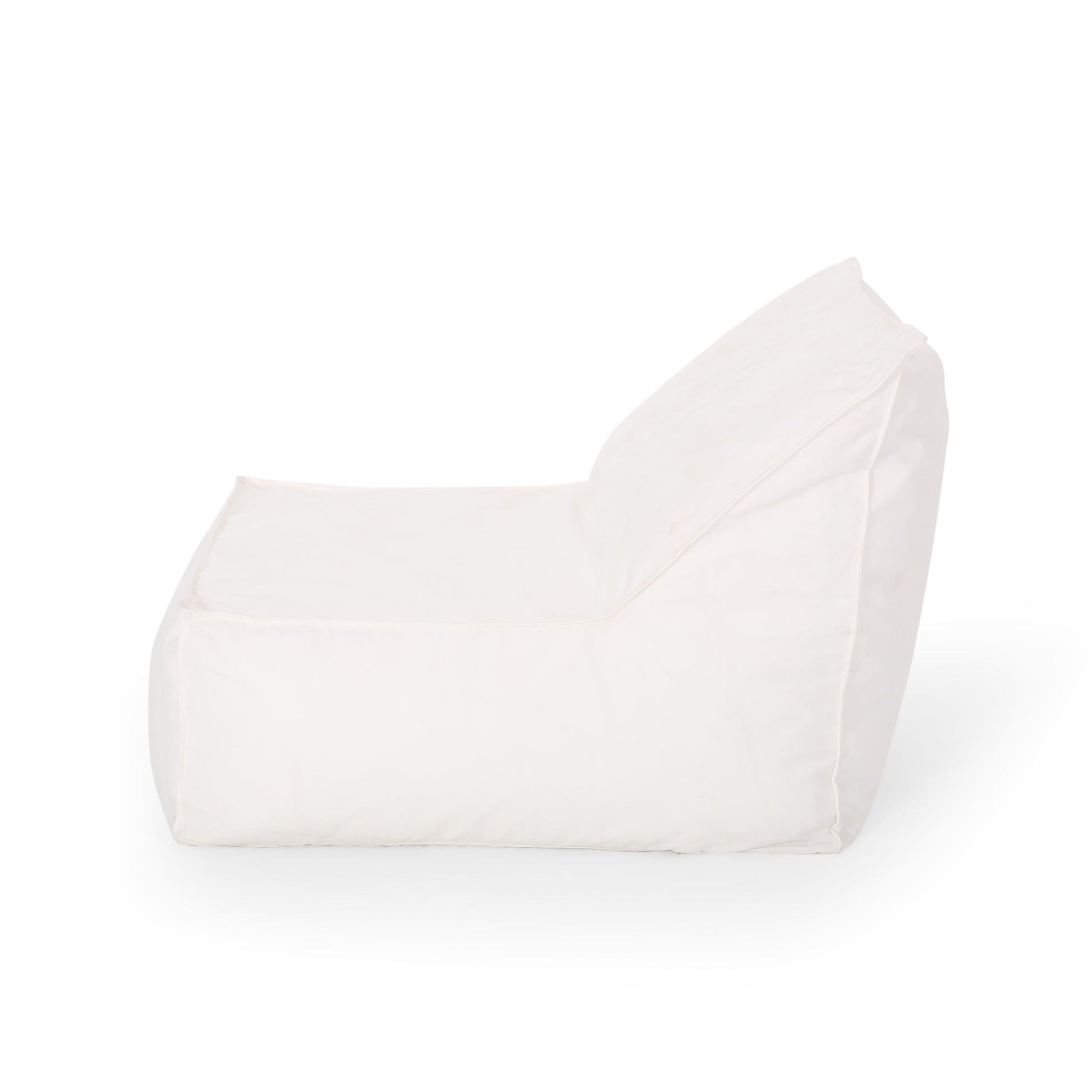 Ettie Modern 3 Ft. Water Resistant Fabric Bean Bag Chair, White, Soft Foam Filled SolidRoot Buy Furniture USA