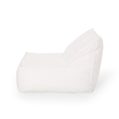 Ettie Modern 3 Ft. Water Resistant Fabric Bean Bag Chair, White, Soft Foam Filled SolidRoot Buy Furniture USA