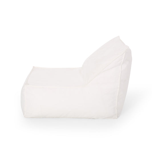 Ettie Modern 3 Ft. Water Resistant Fabric Bean Bag Chair, White, Soft Foam Filled SolidRoot Buy Furniture USA