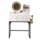 Vanity Desk with Lighted Mirror & Power Outlet, Makeup Vanity Desk with Drawers and Cabinet, Sturdy Iron Bracket, Make up Vanity Table for Bedroom, White Livingsource