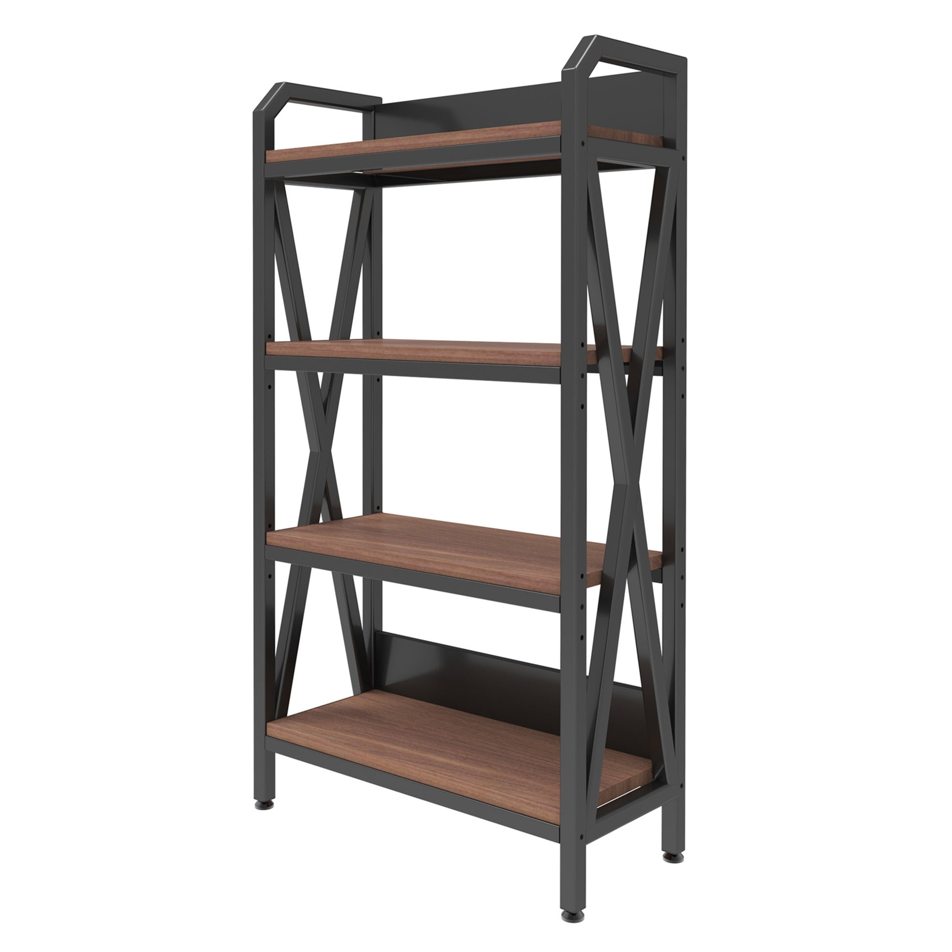 55'' Bakers Rack Storage Shelves 4-Level Mental and Wooden Kitchen Shelves, Kitchen Organizers and Storage, For Garage, Pantry, Bathroom, Closet, 27'' Length SolidRoot Buy Furniture USA