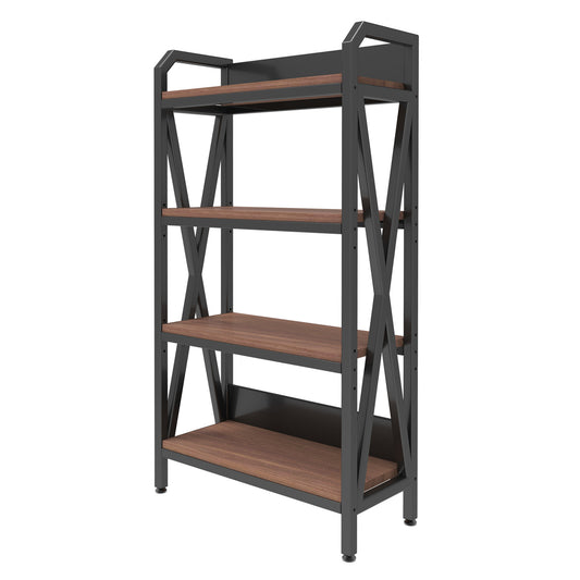 55'' Bakers Rack Storage Shelves 4-Level Mental and Wooden Kitchen Shelves, Kitchen Organizers and Storage, For Garage, Pantry, Bathroom, Closet, 27'' Length SolidRoot Buy Furniture USA