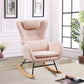 Rocking Chair Nursery, Modern Rocking Chair with High Backrest Livingsource