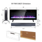 36 inch recessed ultra thin tempered glass front wall mounted electric fireplace with remote and multi color flame & emberbed, LED light heater Livingsource