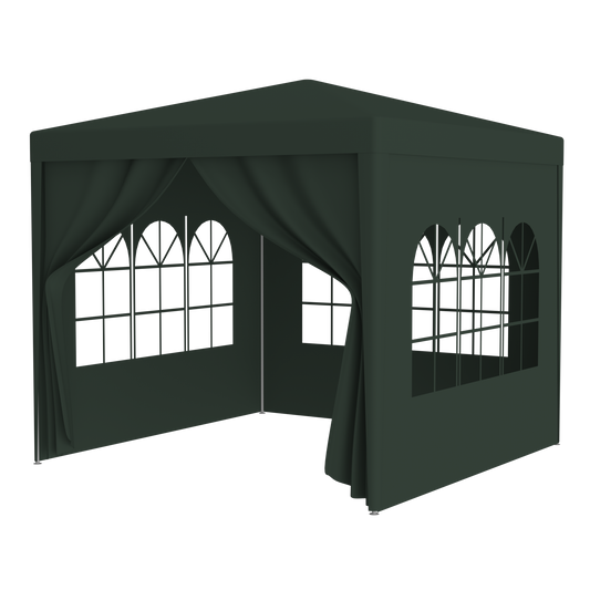 10' x 10' Heavy Duty Outdoor Party Tent Gazebo Wedding Canopy with 4 Removable Walls, Green SolidRoot Buy Furniture USA