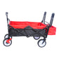 folding wagon Collapsible Outdoor Utility Wagon, Heavy Duty Folding Garden Portable Hand Cart, Drink Holder, Adjustable Handles(Black+Red colour) Livingsource