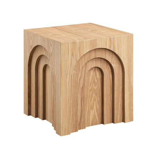 15.74'' Square Side Table Small Coffee Table Accent Table  Bedside Table for Living Room Bedroom,Nature Livingsource