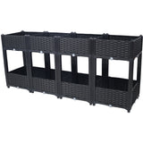 Planter Raised Beds - Elevated Planter Garden Box with Drainage Plug Raised Garden Beds for Vegetable/Flower/Herb Outdoor Standing Planter Beds Gardening Kit,Black,63'x15.7'x27.7' SolidRoot Buy Furniture USA