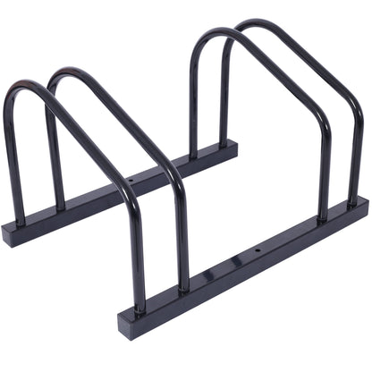 2 Bikes Floor Bike Stand, Bike Parking Rack Garage Bike Storage Stand Indoor/Outdoor 22-28' Wheel Stand, Max. Tire Width 2.15',black painted Livingsource