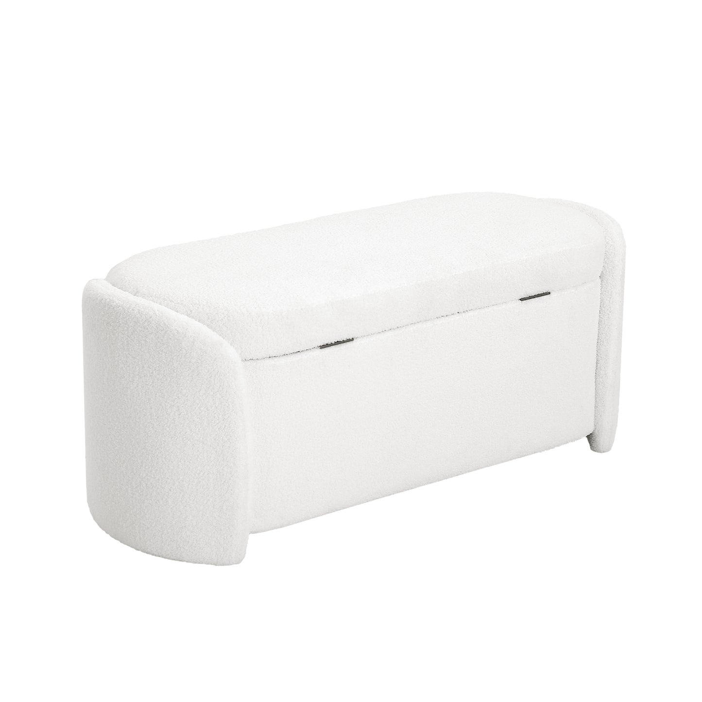 STORAGE OTTOMAN, Beige, Boucle