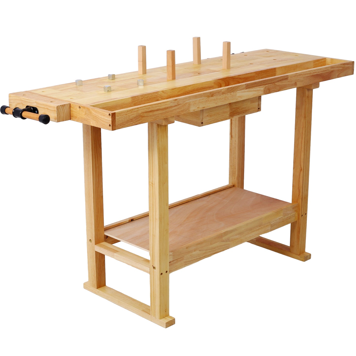 55-Inch Wood Workbench - Wooden Workbench for Garage Workshop and Home,with Bar Clamps Set 12 inch x 3inch Throat,Pack of 4