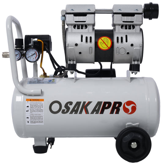 1.5HP Silent Oil-Free Air Compressor, 8 Gallon, Portable & Lightweight with Wheels, 70 dBA Noise Level, Electric Shop Compressor with Automatic Drain Valve, Light Gray SolidRoot Buy Furniture USA