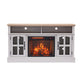 58" Fireplace TV Stand, Entertainment Center with 23" Electric Fireplace, TV Table for TVs up to 70 Inch, Media Console Cabinet with Storage and Glass Doors for Living Room Livingsource
