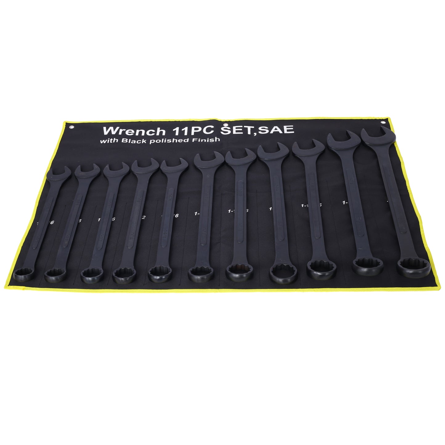 Jumbo Combination Wrench Set extra large, SAE, 11-piece, 1-5/16'' to 2'',Black Oxide, with Pouch