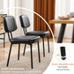 Dining Chairs , Upholstered Mid Century Modern Kitchen Dining Room Accent Chairs with Faux Leather Cushion Seat & Metal Legs for Kitchen, Living Room - Black Set of 2 - SolidRoot Buy Furniture USA
