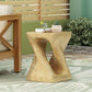 MGO Twist Shape Side Table, Wood-like texture, Natural Color Livingsource