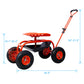 Rolling Garden Scooter Garden Cart Seat with Wheels and Tool Tray, 360 Swivel Seat,Red - SolidRoot Buy Furniture USA