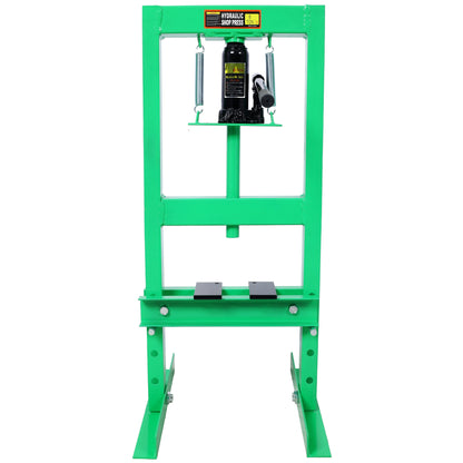 6 Ton Hydraulic Press, Benchtop Hydraulic Shop Press, H-Frame Garage Floor Press with Press Plates, Adjustable Working Table Height, Green SolidRoot Buy Furniture USA
