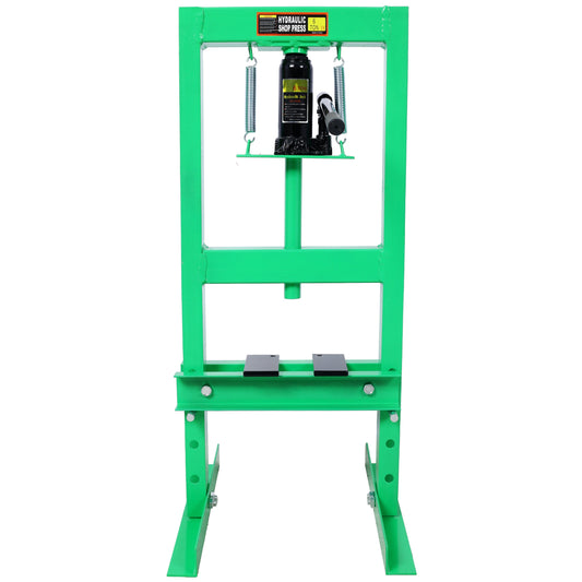 6 Ton Hydraulic Press, Benchtop Hydraulic Shop Press, H-Frame Garage Floor Press with Press Plates, Adjustable Working Table Height, Green SolidRoot Buy Furniture USA