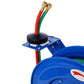 Welding Hose Reel Retractable 1/4 Inch x 50Foot Twin Oxygen Acetylene Rubber Hoses STD Duty Max 200PSI Heavy Duty Industrial Single Arm Construction Livingsource