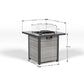 28 Inch Propane Fire Pit Table, Rattan & Wicker-Look, 50000 BTU Gas Firepits Tempered Glass Tabletop with Glass Windscreen Protector for Outside Patio and Garden(Grey+White) Livingsource