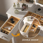 Chic White Vanity Table with LED Lights, Flip-Top Mirror and 2 Drawers, Jewelry Storage for Women Dressing Livingsource