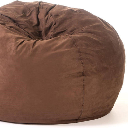Comfortable High-Density Shredded Foam Bean Bag Chair with Removable Microsuede Cover, French Roast, 5-Foot SolidRoot Buy Furniture USA