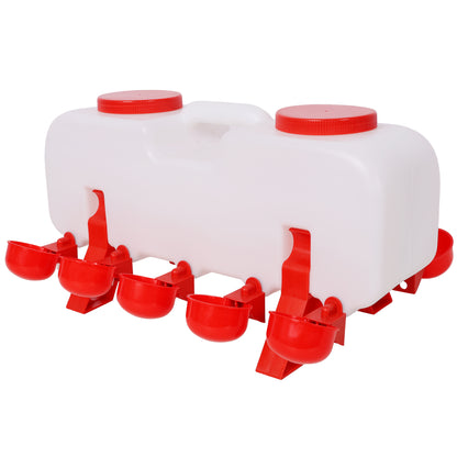 Semi-Automatic Chicken Waterer with 10 Drinking Cup,Easy Disassembly and Cleaning Water Dispenser,for Chickens Ducks and Geese SolidRoot Buy Furniture USA